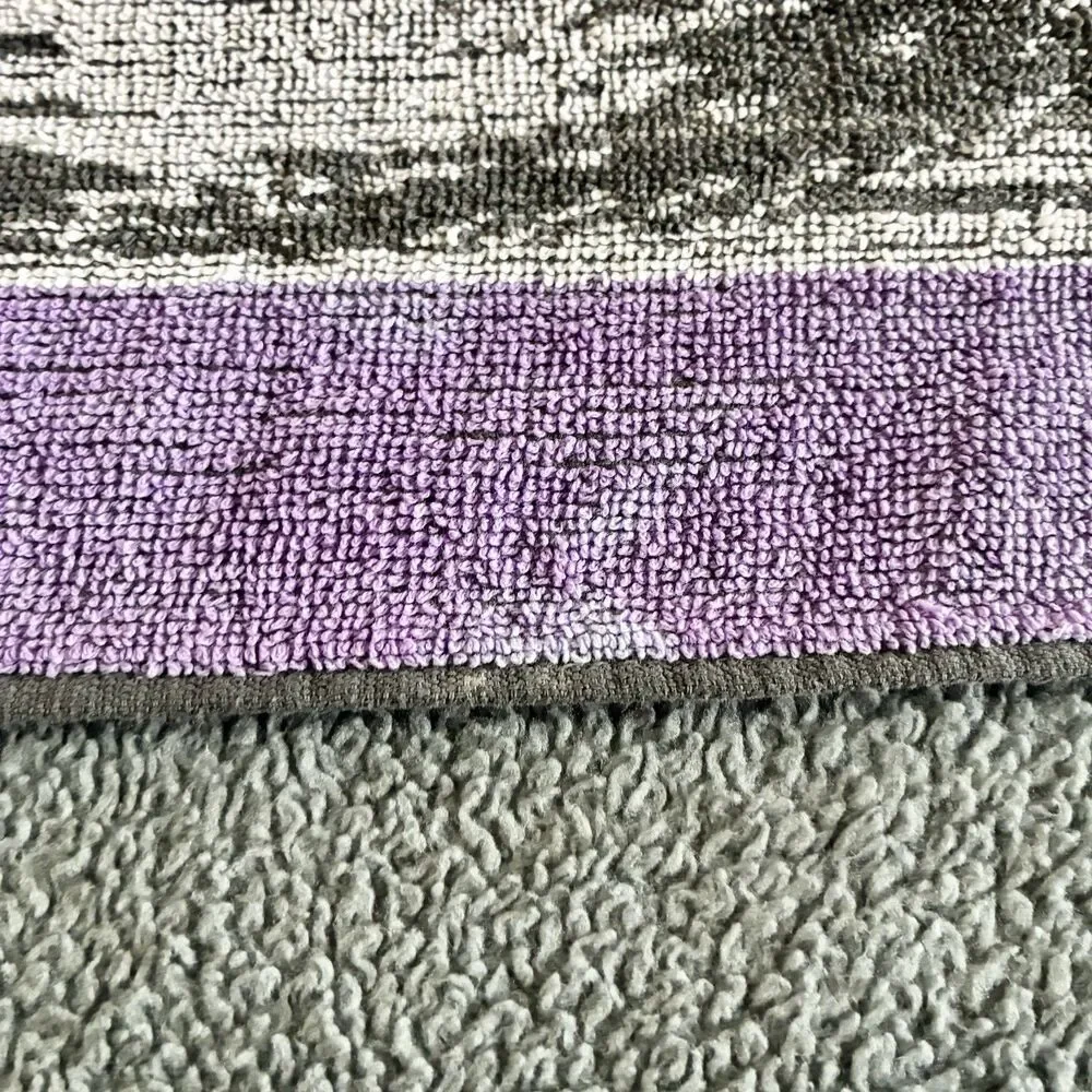 Vtg Cecil Saydah Beach Towel Ipanema Cat Polka Dots Stripes Purple Red *READ*